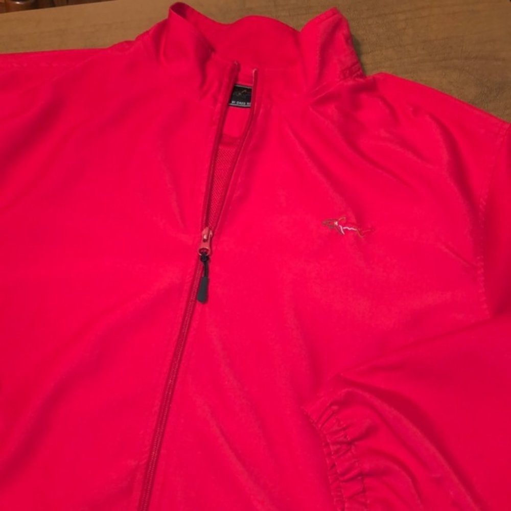 GREG NORMAN Red Full Zip Lined Golf Jacket Size XL